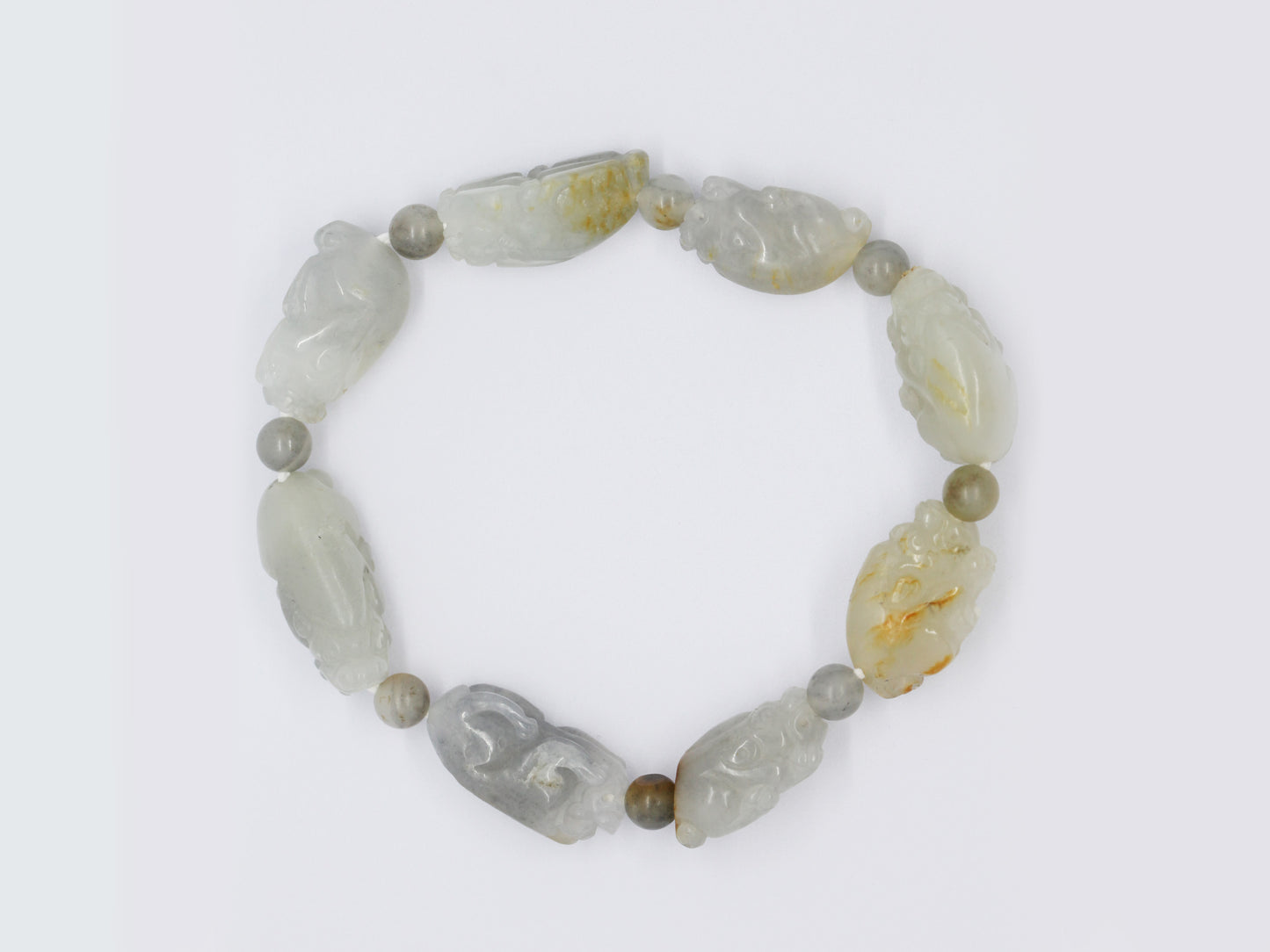 Nephrite Jade Bracelet, 8 Pi Xiu Charm Bracelet, 32.09g Zodiac Seed Jade, Wealth Protection Bracelet