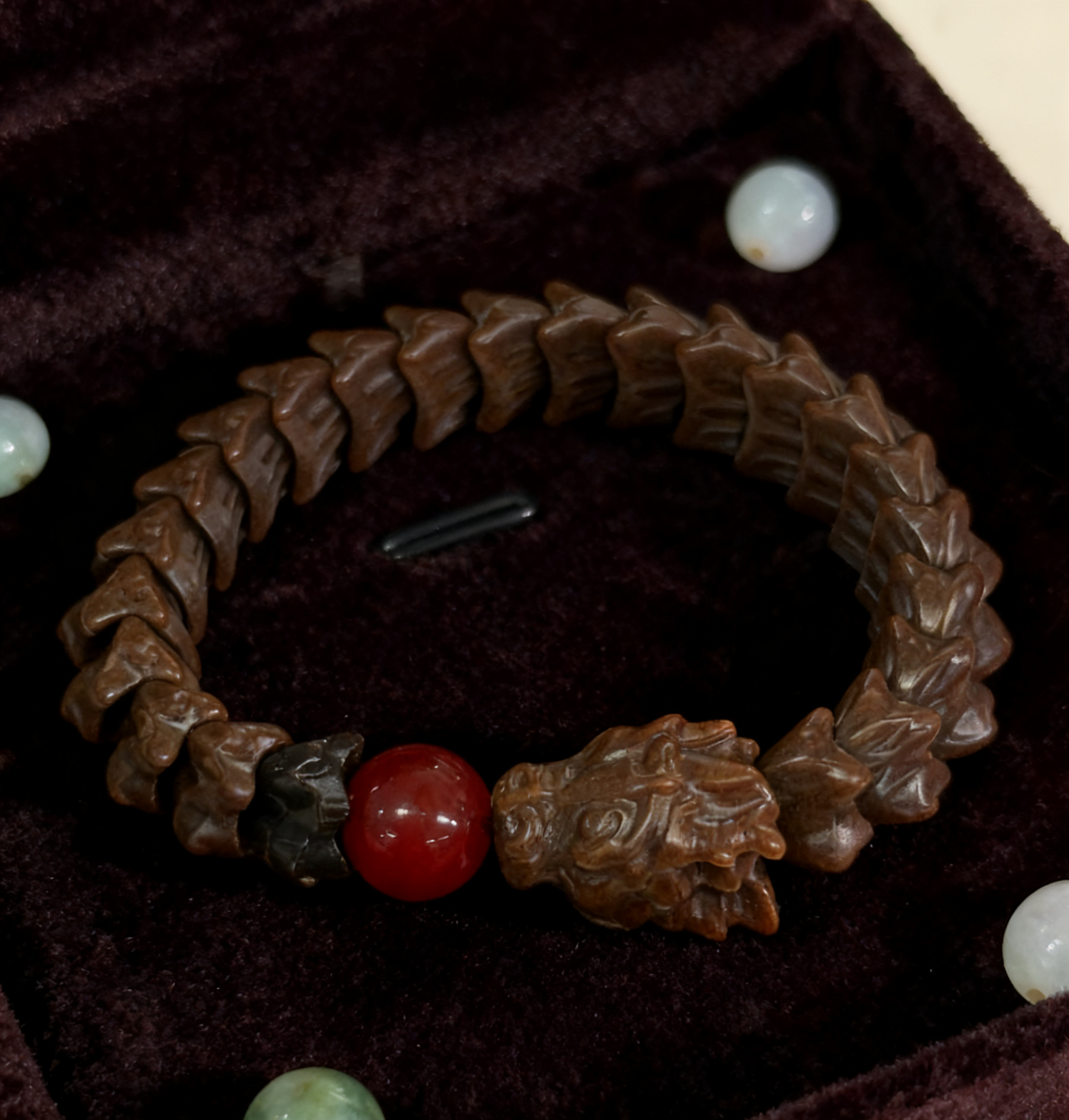 Coffee Brown Dragon Bone Bracelet, 68.5g Earthy Nephrite Jade, Grounding Meditation Bracelet, Zen Warrior Jewelry