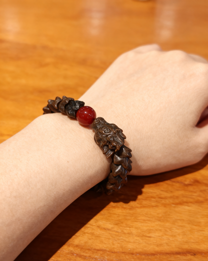 Coffee Brown Dragon Bone Bracelet, 68.5g Earthy Nephrite Jade, Grounding Meditation Bracelet, Zen Warrior Jewelry