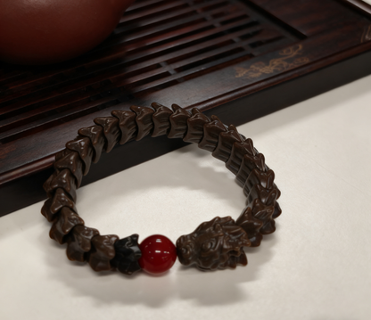 Coffee Brown Dragon Bone Bracelet, 68.5g Earthy Nephrite Jade, Grounding Meditation Bracelet, Zen Warrior Jewelry