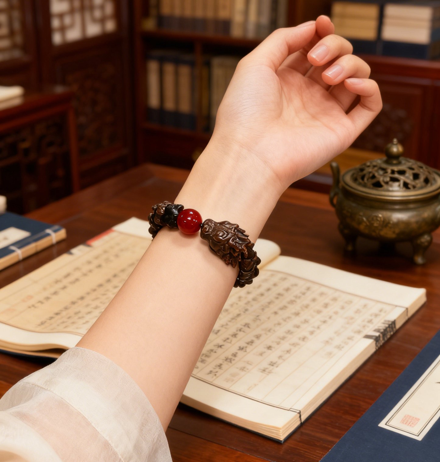 Coffee Brown Dragon Bone Bracelet, 68.5g Earthy Nephrite Jade, Grounding Meditation Bracelet, Zen Warrior Jewelry