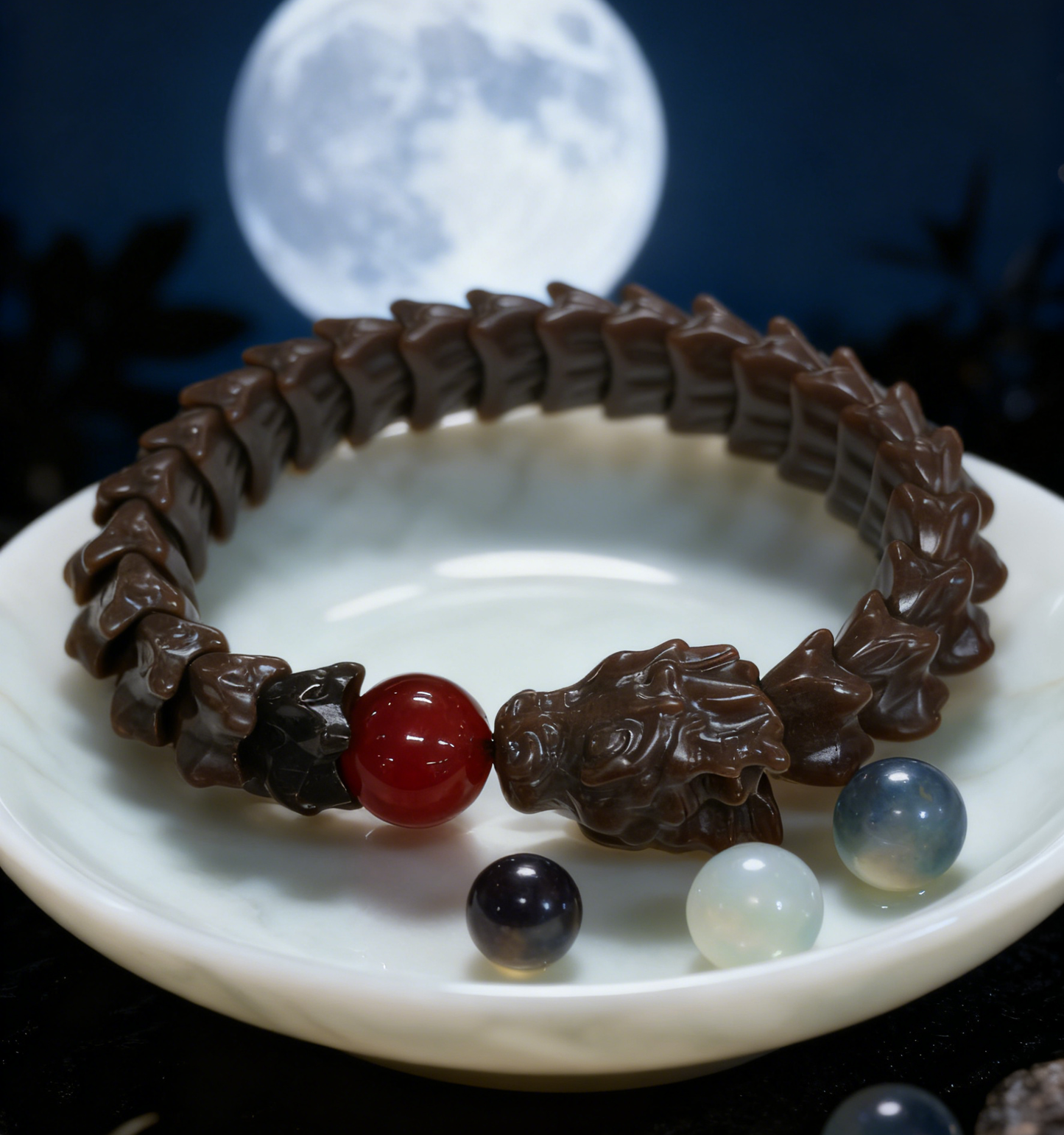 Coffee Brown Dragon Bone Bracelet, 68.5g Earthy Nephrite Jade, Grounding Meditation Bracelet, Zen Warrior Jewelry