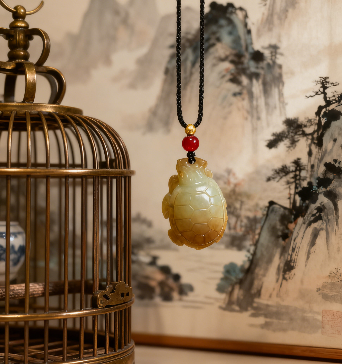 Dragon Turtle Jade Pendant, Natural Sugar White Nephrite 13.6g, Unique Animal Totem, Spiritual Protection Gift