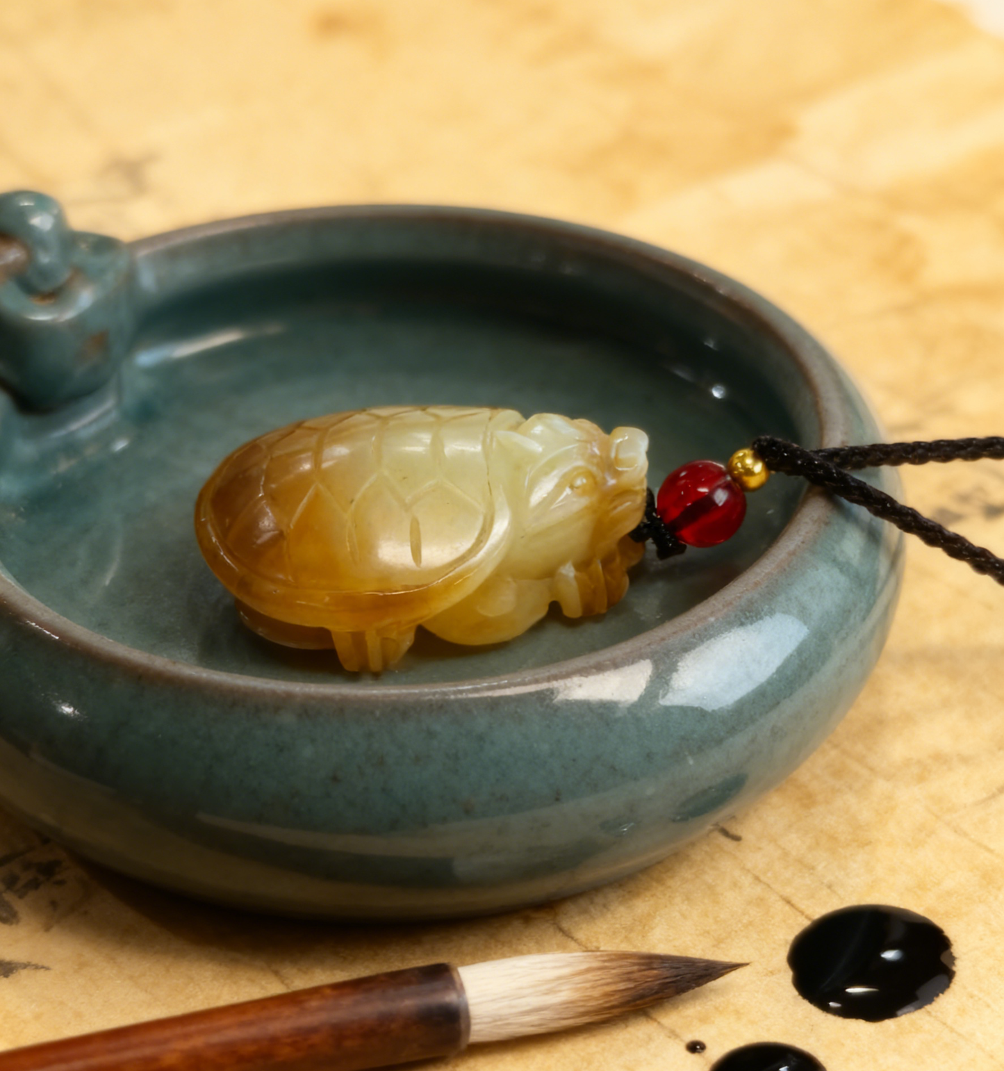 Dragon Turtle Jade Pendant, Natural Sugar White Nephrite 13.6g, Unique Animal Totem, Spiritual Protection Gift