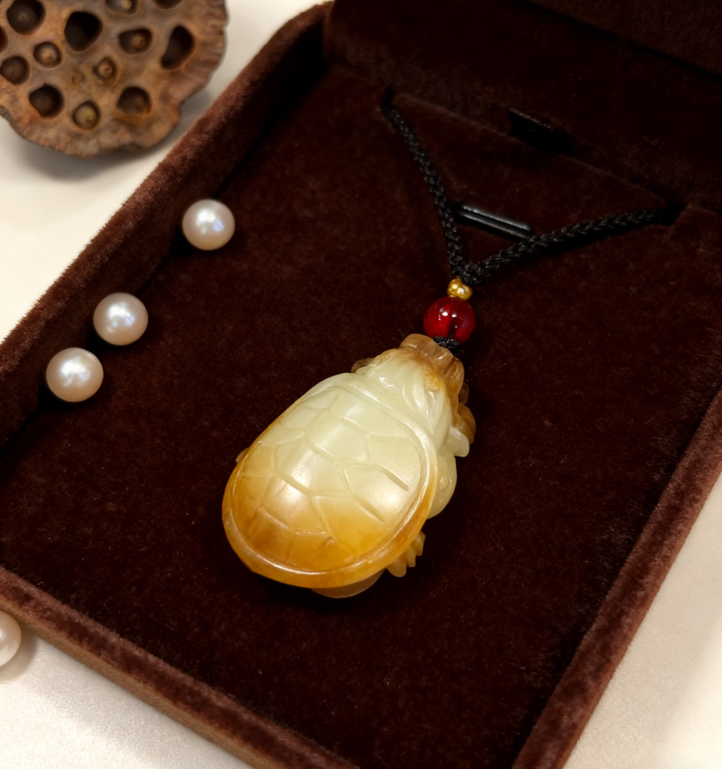 Dragon Turtle Jade Pendant, Natural Sugar White Nephrite 13.6g, Unique Animal Totem, Spiritual Protection Gift