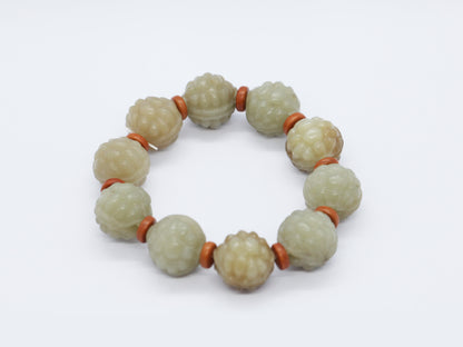 Tortoise Shell Jade Bracelet, 70.81g Natural Nephrite, Longevity Talisman, Wisdom and Grounding Jewelry