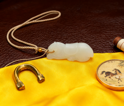 Horse Jade Pendant, Natural Nephrite 12.62g, Success Symbol Jewelry, Motivational Career Gift