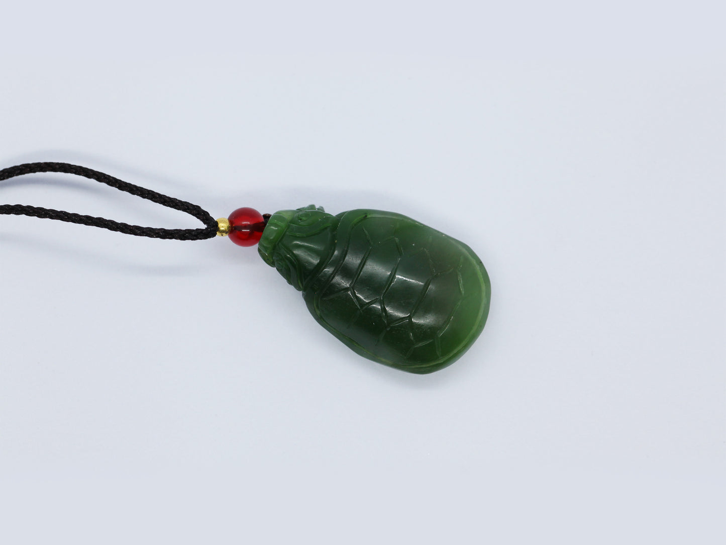 Dragon Turtle Pendant, 14.55g Green Nephrite Jade, Wisdom Longevity Talisman, Spiritual Protection Amulet