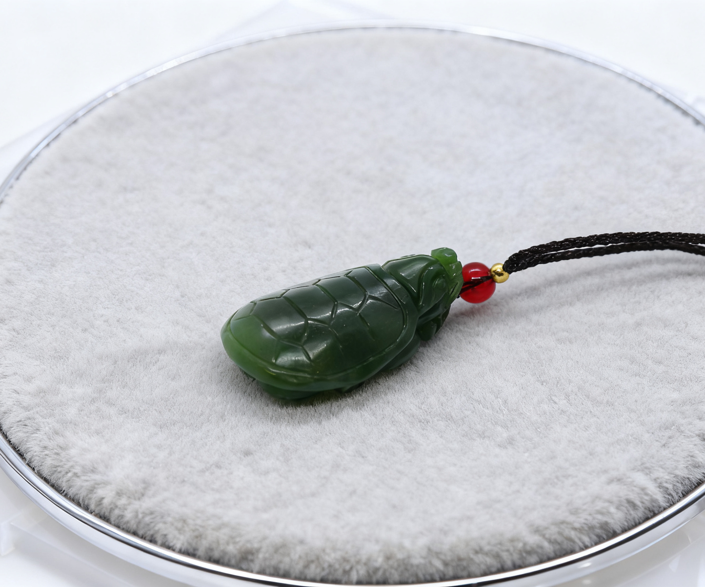 Dragon Turtle Pendant, 14.55g Green Nephrite Jade, Wisdom Longevity Talisman, Spiritual Protection Amulet