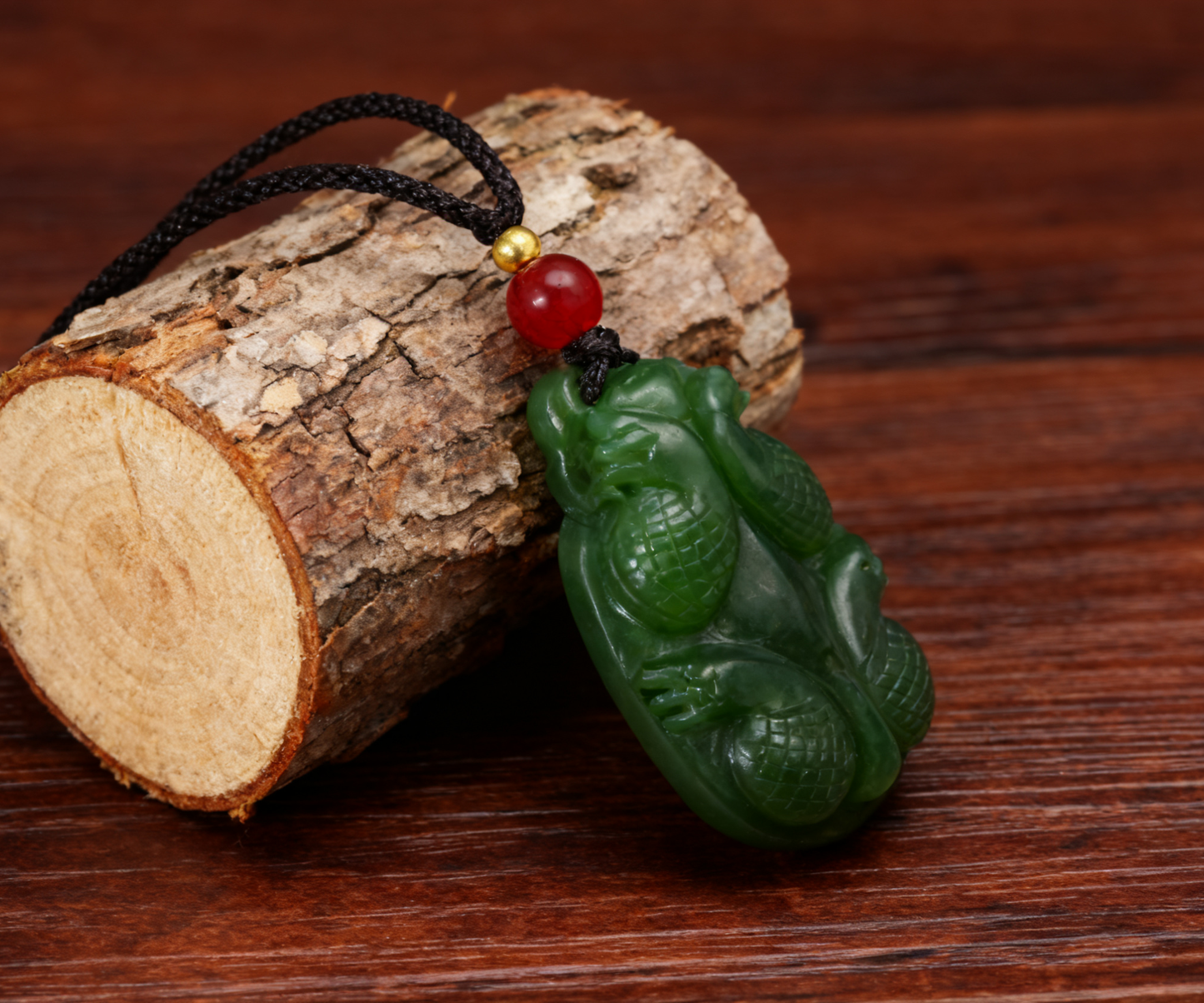 Dragon Turtle Pendant, 14.55g Green Nephrite Jade, Wisdom Longevity Talisman, Spiritual Protection Amulet