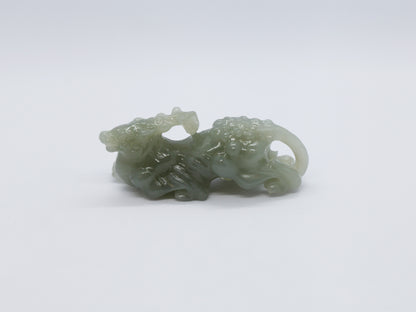 Qilin Jade Sculpture, Solid Nephrite 42.28g, Chinese Mythical Beast, Protection Talisman