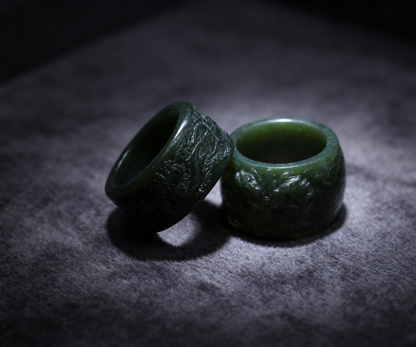 Nephrite Jade Thumb Ring, Dragon Head Thumb Ring, 19.3g Archery Ring, Chinese Archer Ring