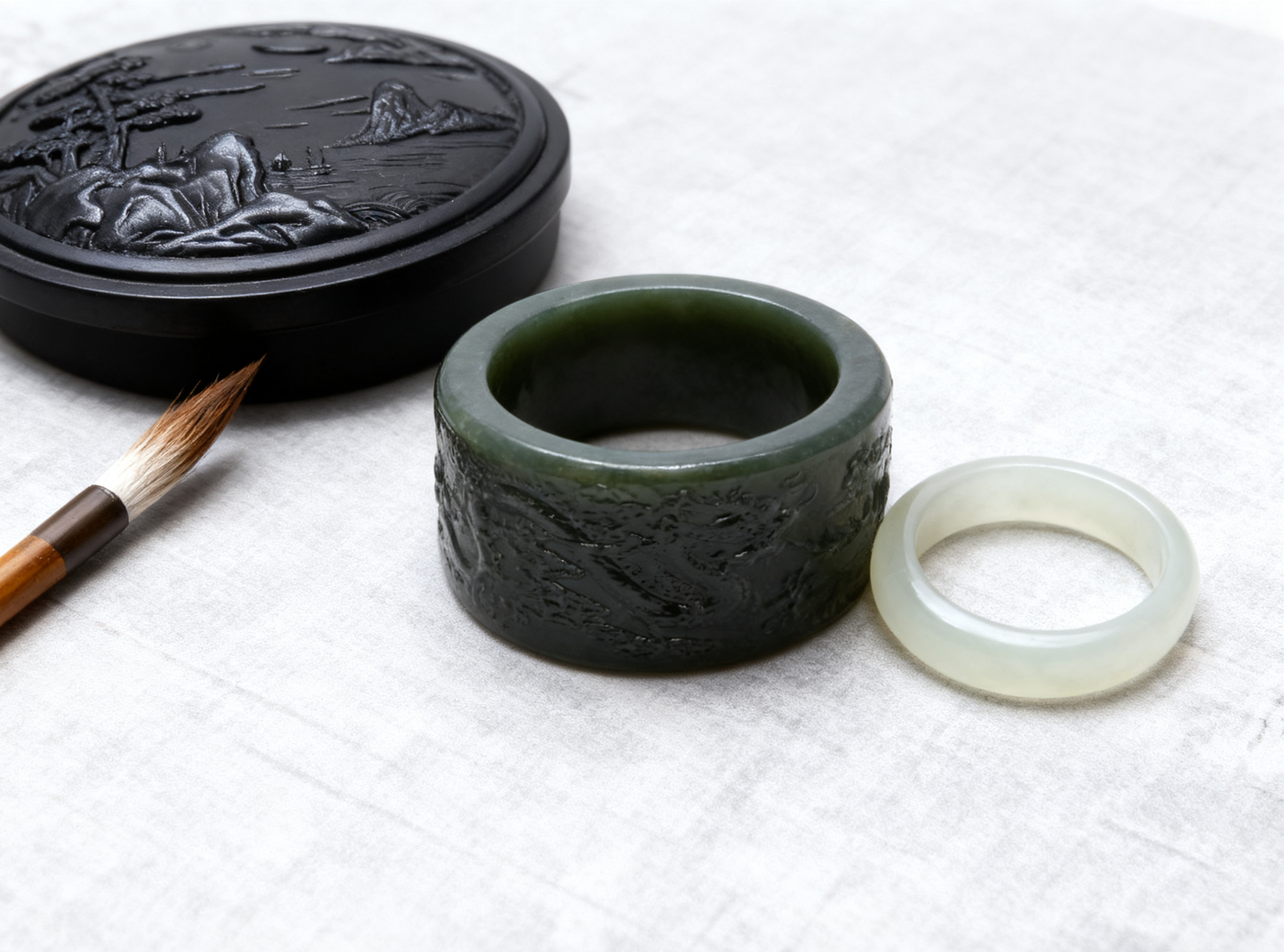 Dragon Thumb Ring, 13.5g Natural Nephrite, Power and Success Ring, Spiritual Archery Talisman