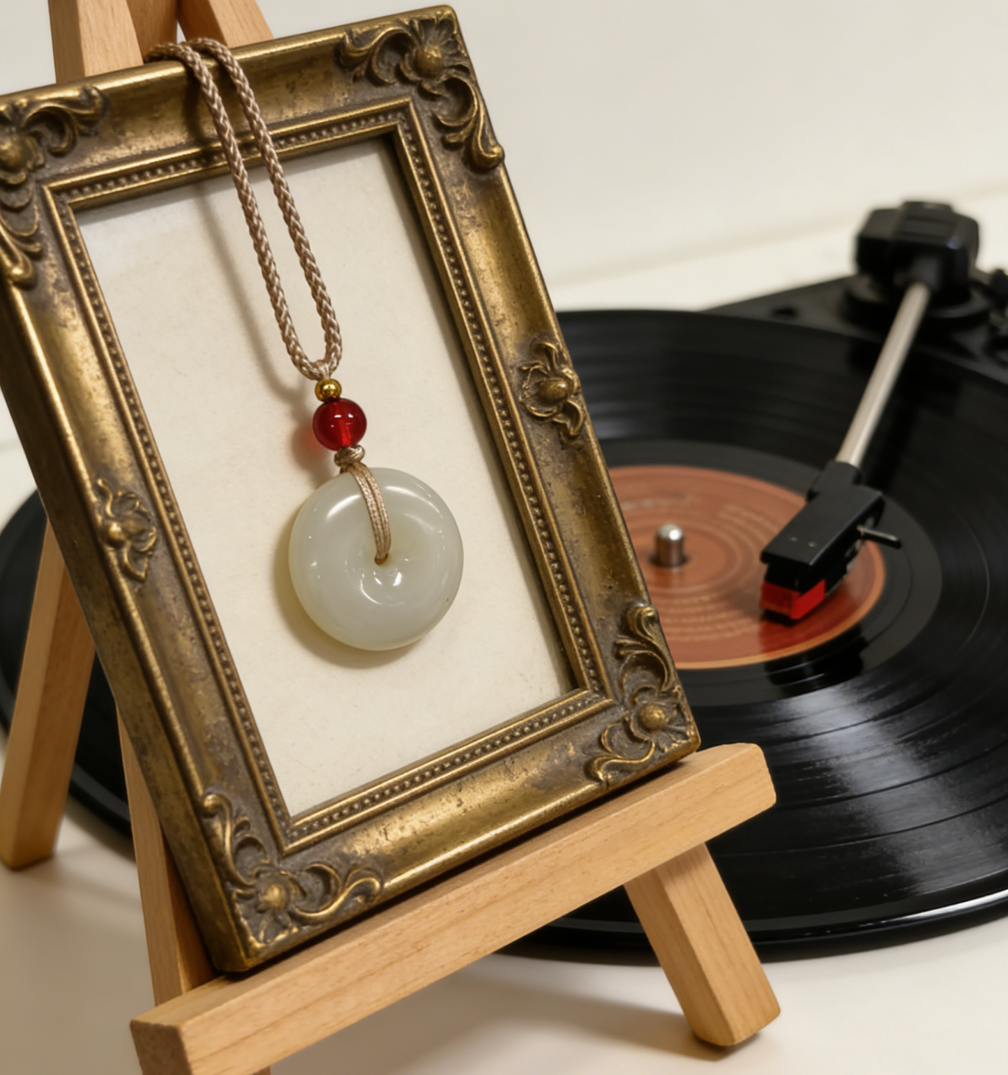 White Nephrite Jade Pi An Kou Pendant, 8.2g Peace Disc, Chinese Safety Amulet, Pure White Gemstone
