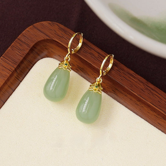 Hetian Jade Earrings – Jade Dewdrops