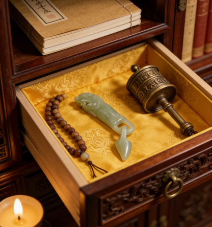 Dragon Tooth Pendant, One-Piece Interlocking Loop Craft, 12.5g Nephrite Jade, Chinese Dragon Talisman