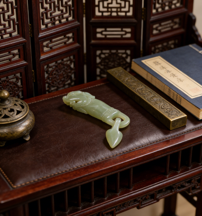 Dragon Tooth Pendant, One-Piece Interlocking Loop Craft, 12.5g Nephrite Jade, Chinese Dragon Talisman