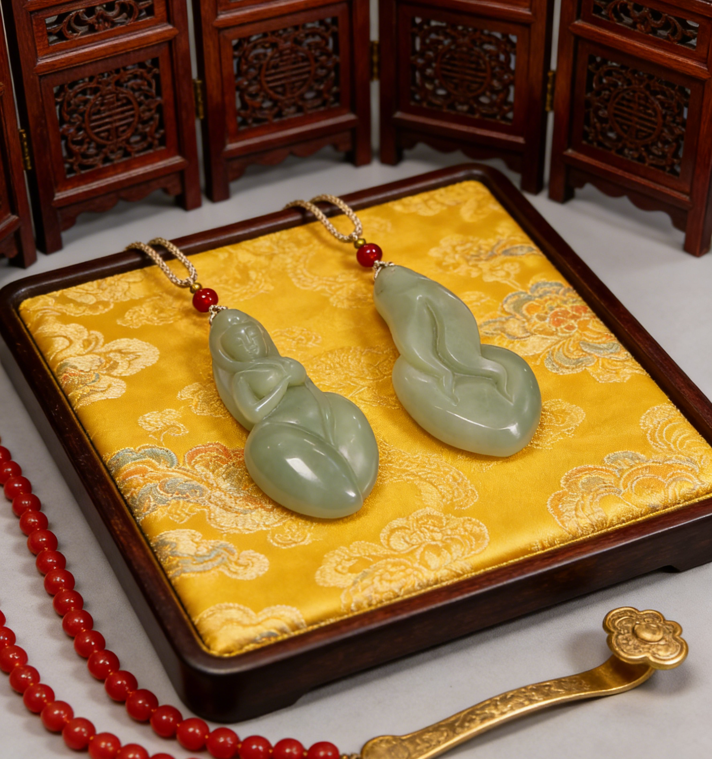 Noble Helper Jade Pendant, 30.5g Auspicious Figurine, Attract Patronage Charm, Good Fortune Talisman