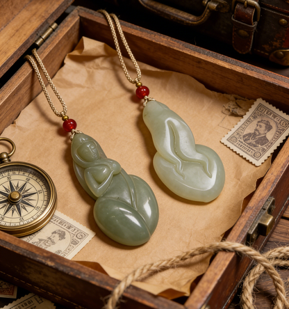 Noble Helper Jade Pendant, 30.5g Auspicious Figurine, Attract Patronage Charm, Good Fortune Talisman