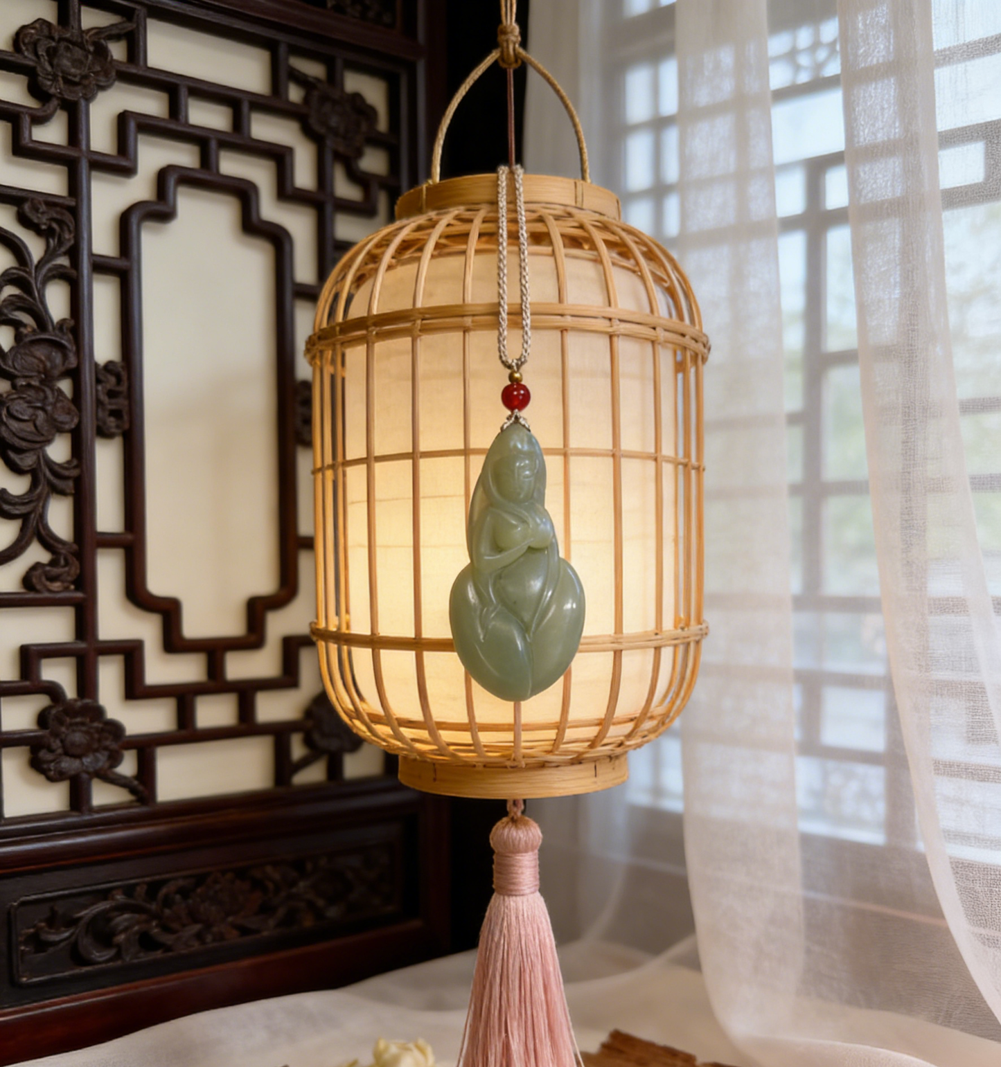 Noble Helper Jade Pendant, 30.5g Auspicious Figurine, Attract Patronage Charm, Good Fortune Talisman