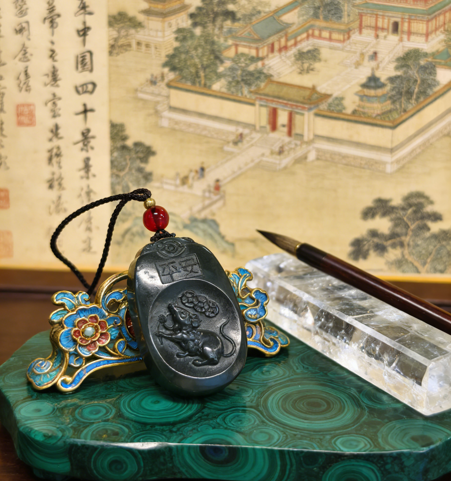 Wealth-Bringing Jade Mouse Pendant - “Money Mouse” Nephrite Carving, Approx. 20.3g, Symbol of Abundance & Fortune