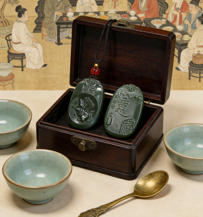 Wealth-Bringing Jade Mouse Pendant - “Money Mouse” Nephrite Carving, Approx. 20.3g, Symbol of Abundance & Fortune