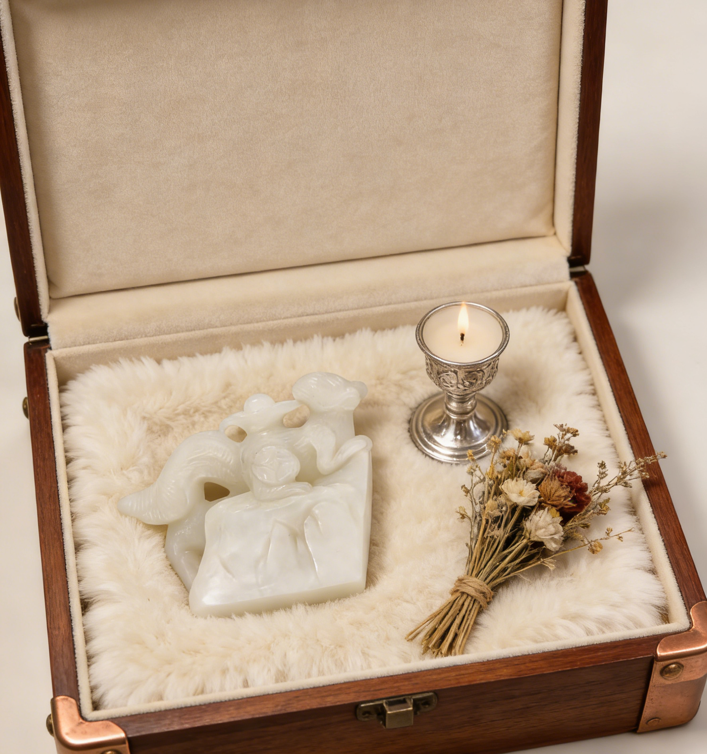 Four-Tailed Spirit Mouse Sculpture - 173.67g Rare Nephrite Jade Carving, Wealth & Fortune Attractor