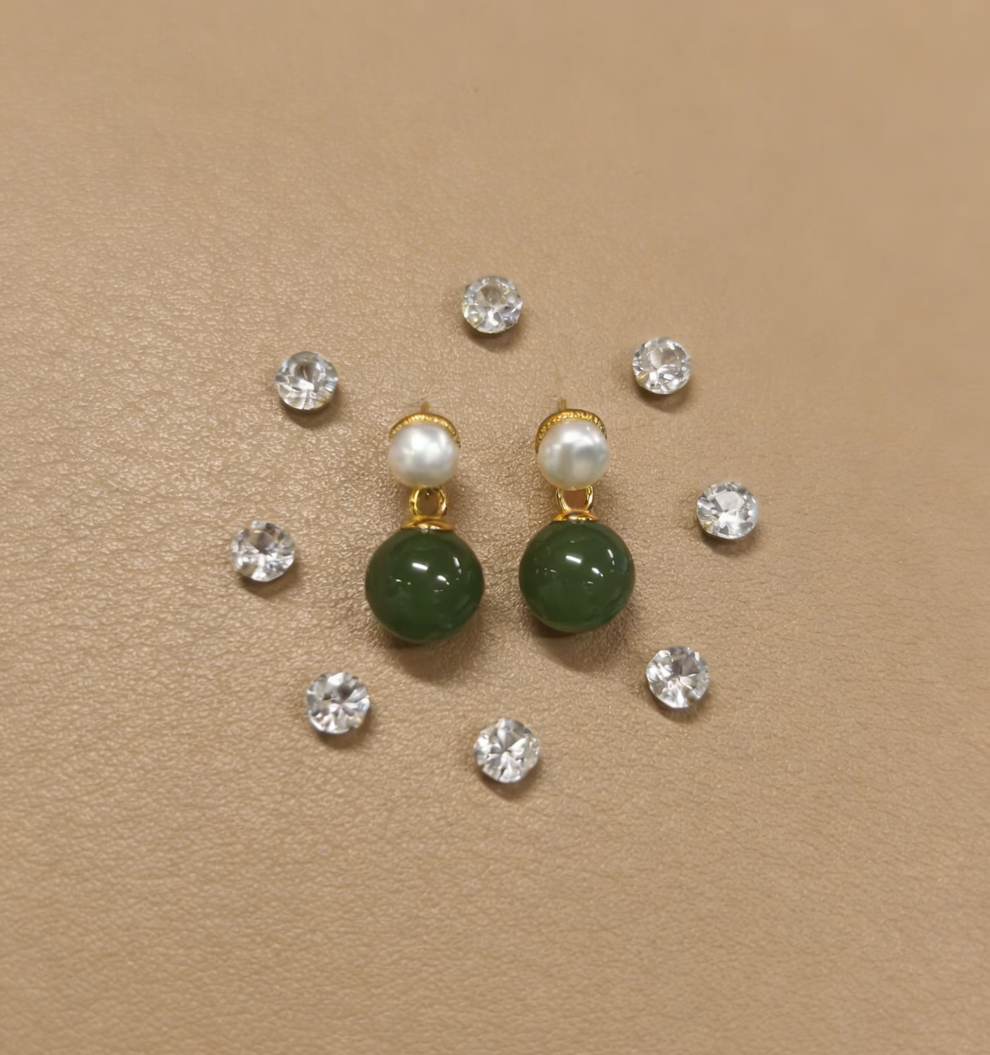 Sterling Silver Jasper Pearl Earrings - 2.59g, Delicate Bead Drop Design, Minimalist Luxury