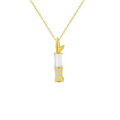 Hetian Jade “Bamboo Blessing” Necklace (For Women)