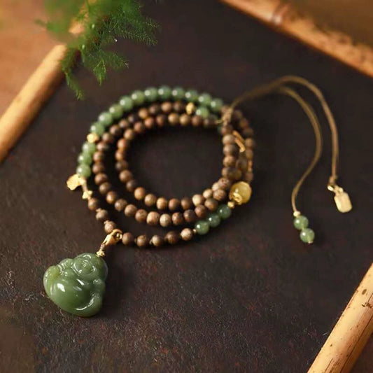 Lake Green Hetian Jade Buddha Pendant
