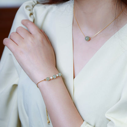 Hetian Jade “Smooth Fortune” Set – Necklace & Bracelet