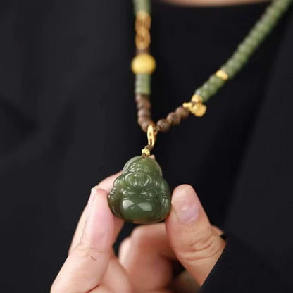Lake Green Hetian Jade Buddha Pendant
