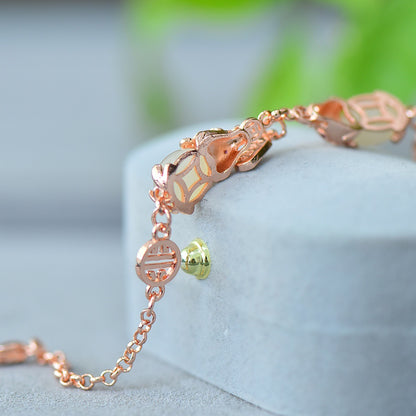 Vintage Hetian White Jade Pixiu Bracelet
