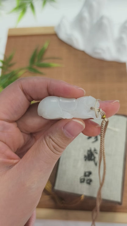 Horse Jade Pendant, Natural Nephrite 12.62g, Success Symbol Jewelry, Motivational Career Gift